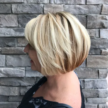 Short Layered Blonde Balayage Bob