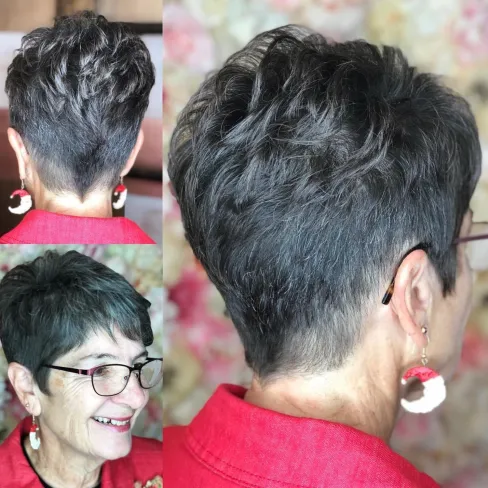 Short Tapered Pixie with Textured Crown