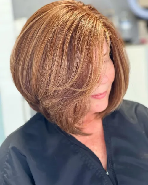 Shoulder Length Layered Bob with Highlights