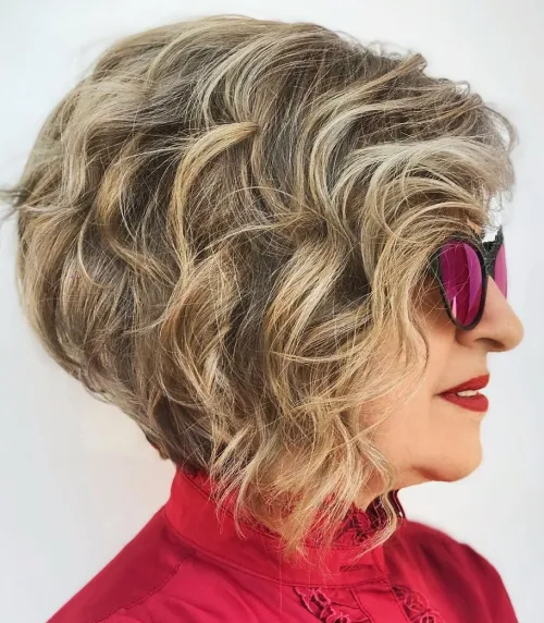 Side Parted Curly Bob