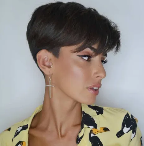 Sleek Tapered Pixie with Bangs
