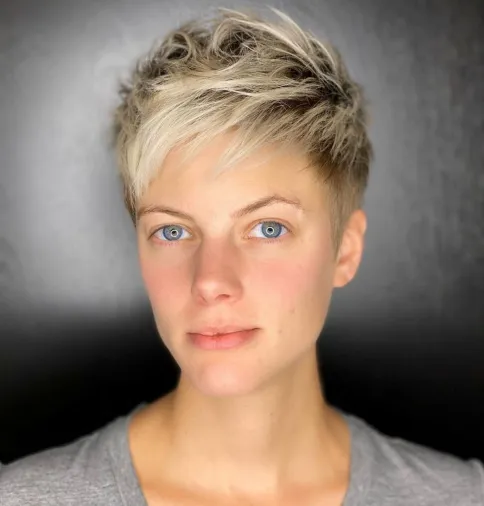 Sliced Tousled Pixie with Short Sides