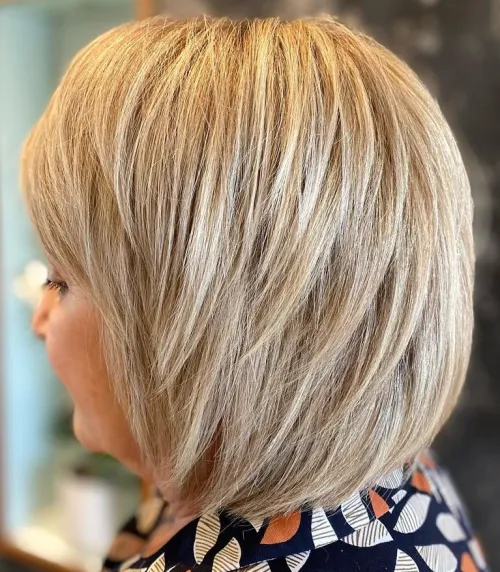 Soft Blonde Bob with Layers