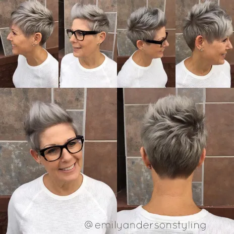 Spiky Brown and Gray Pixie