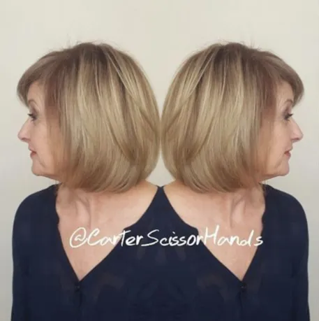 Straight Blonde Bob with Bangs