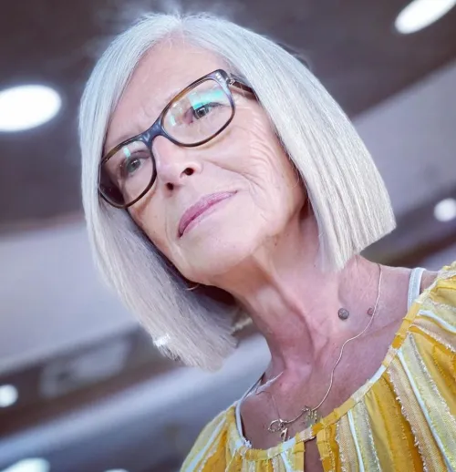 Straight Bob for Gray Hair