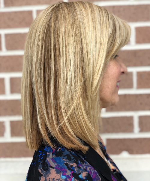 Straight Lob with Natural Highlights