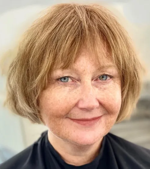 Strawberry Blonde French Bob