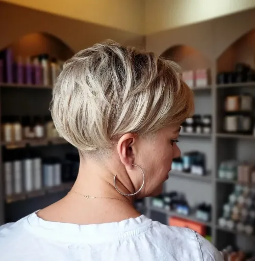 Stunning Blonde Undercut Pixie Bob
