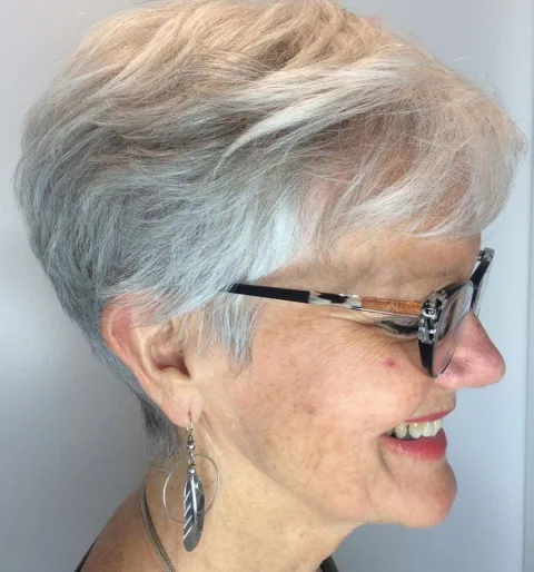 Tapered Pixie with Long Crown Layers