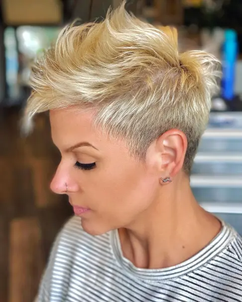 Textured Blonde Pixie with Spikes