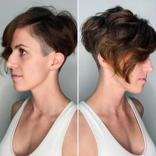 Thick Layered Pixie with Long Side Bangs
