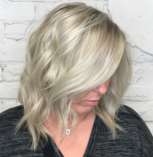 Tousled Platinum Blonde Hairstyle