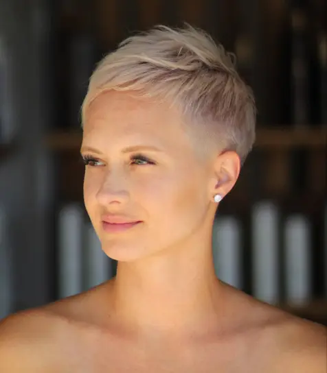 Very Short Blonde Tapered Pixie