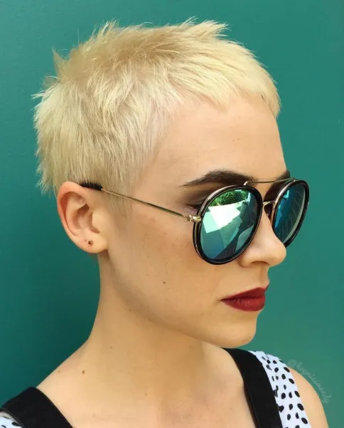 Very Short Spiky Blonde Cut