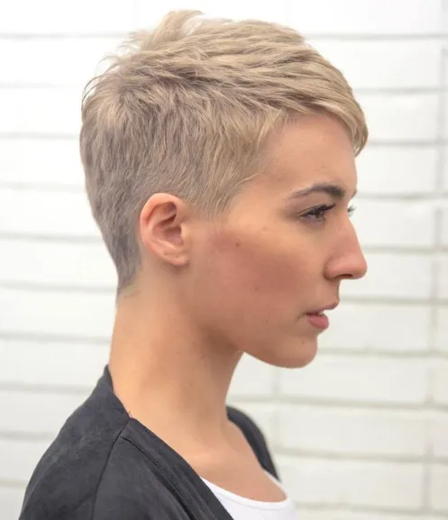 Very Short Textured Ash Blonde Cut