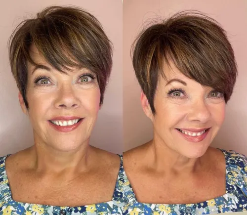 Warm Brown Pixie Cut