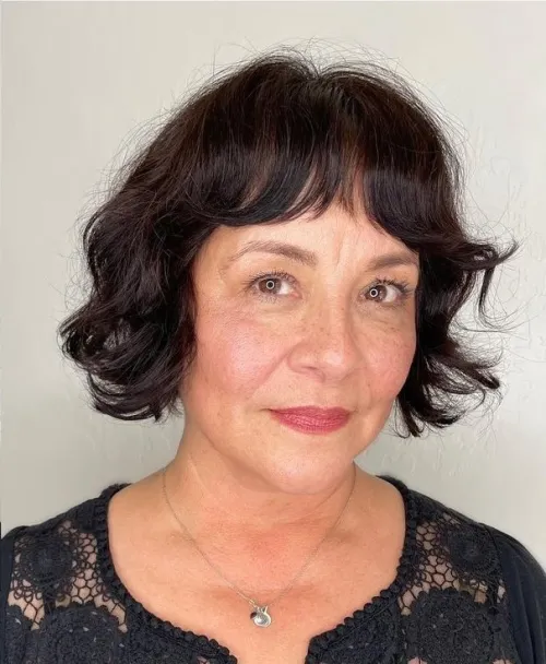 Wavy Bob with Curtain Bangs