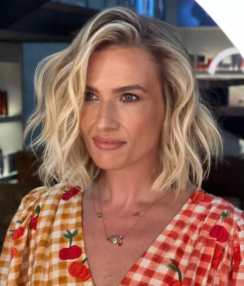 Wavy Bob with a Side Part