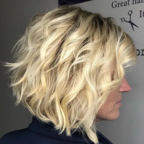 Wavy Butter Blonde Bob