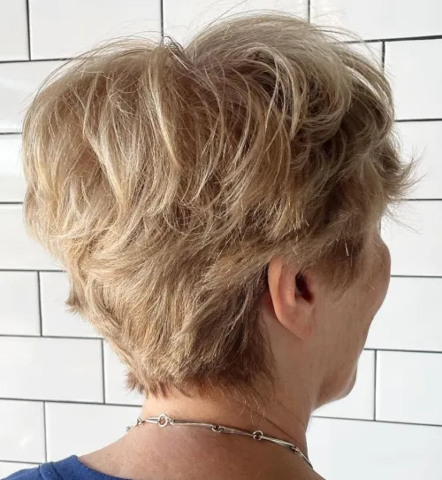 Wavy Pixie Haircut for Mature Woman