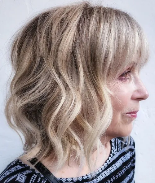 Wavy Shoulder Length Hairstyle