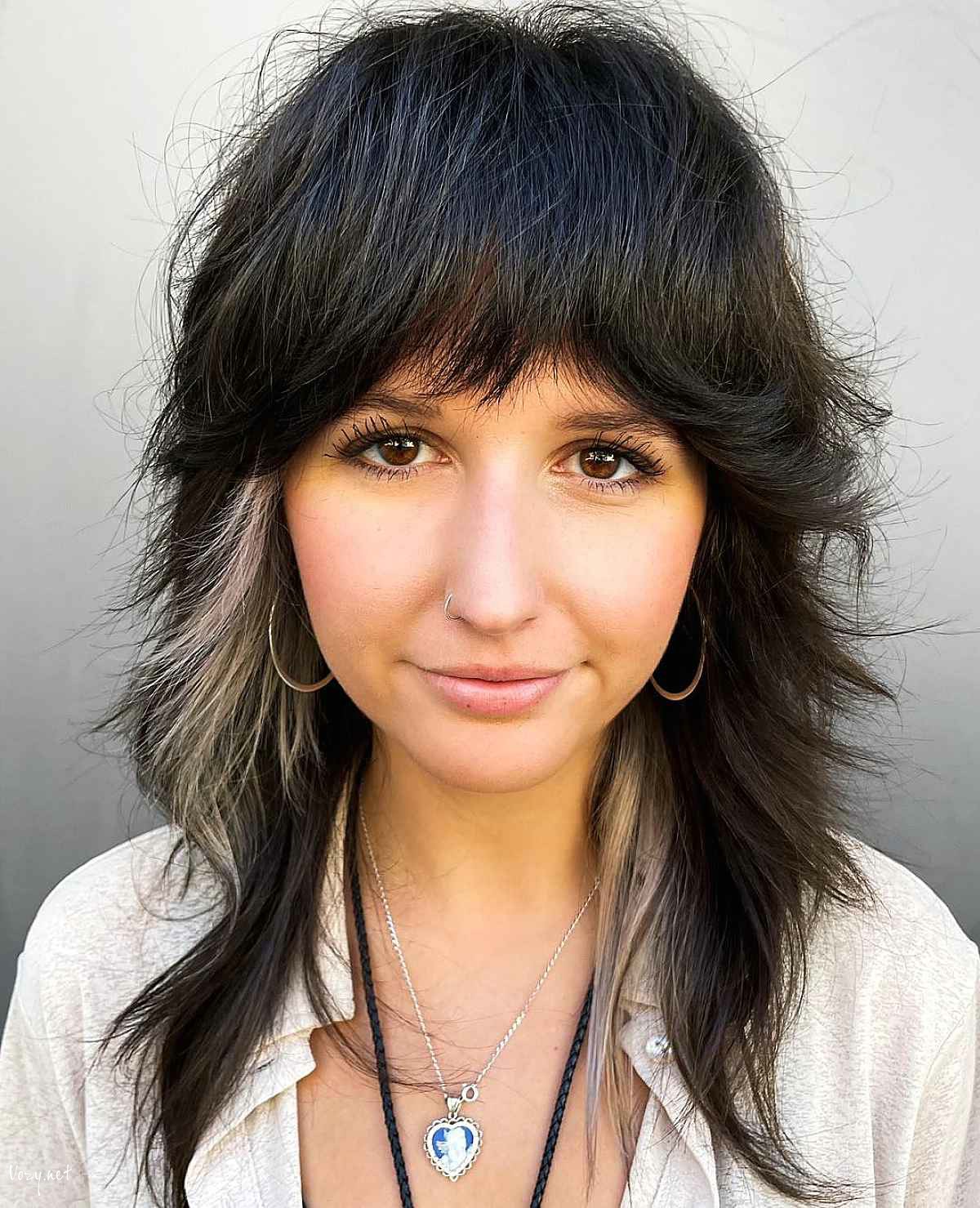 a flared shag style