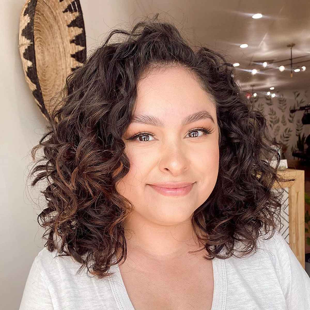 beautiful brown curly hair