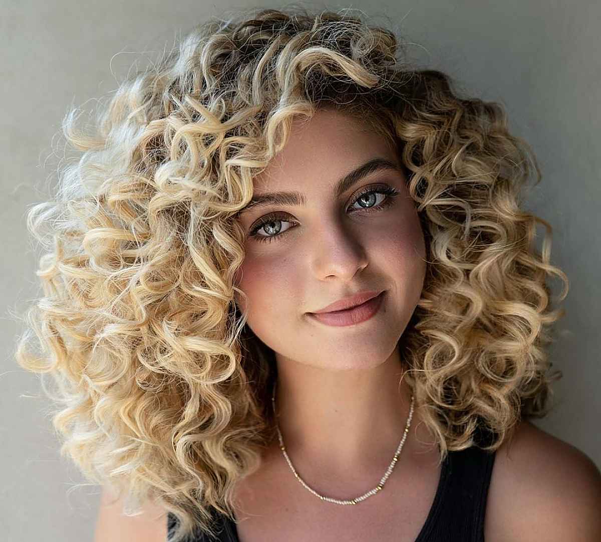 big bouncy curls on shoulder length hair