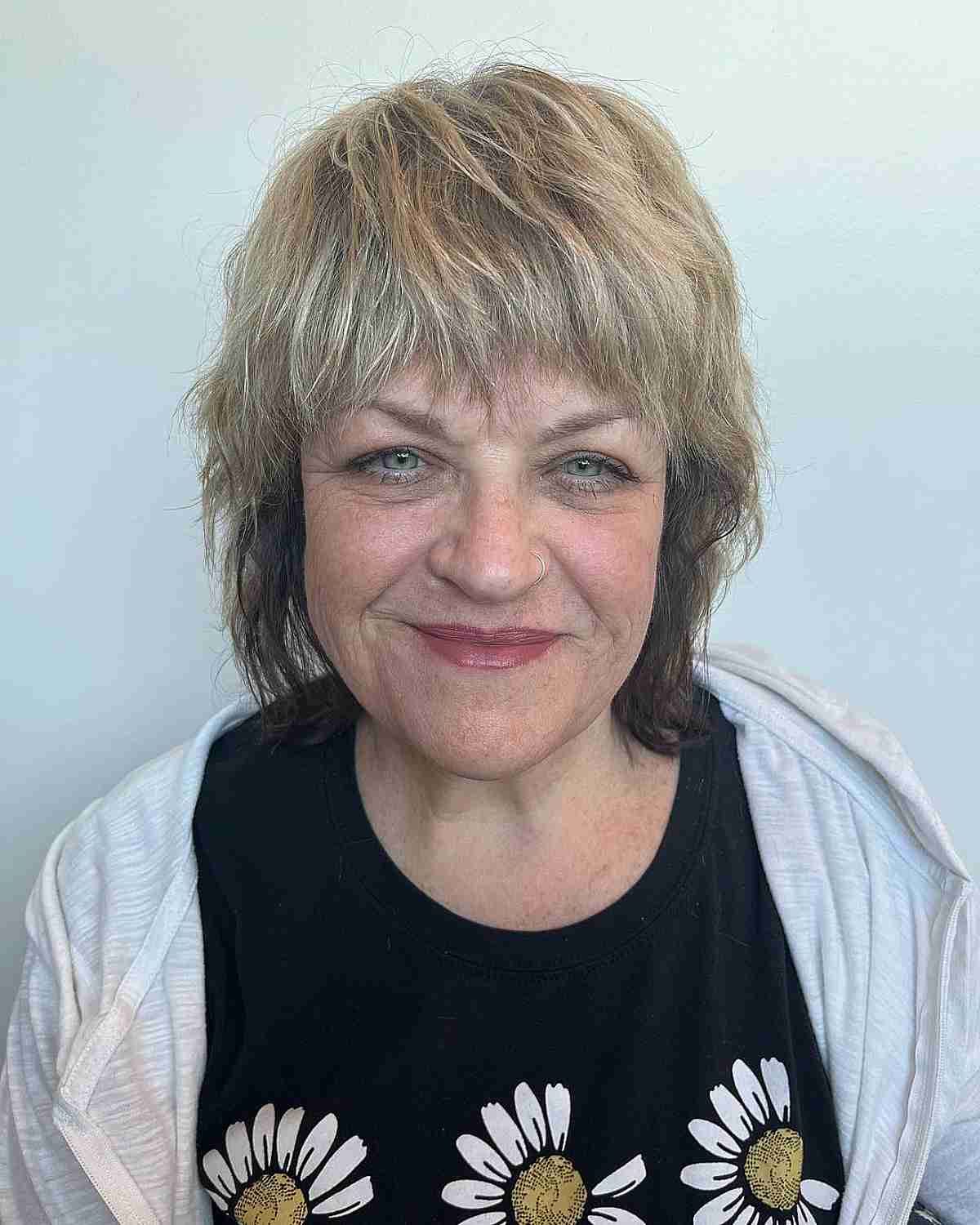 blonde choppy shag with black underneath for 70 year old ladies