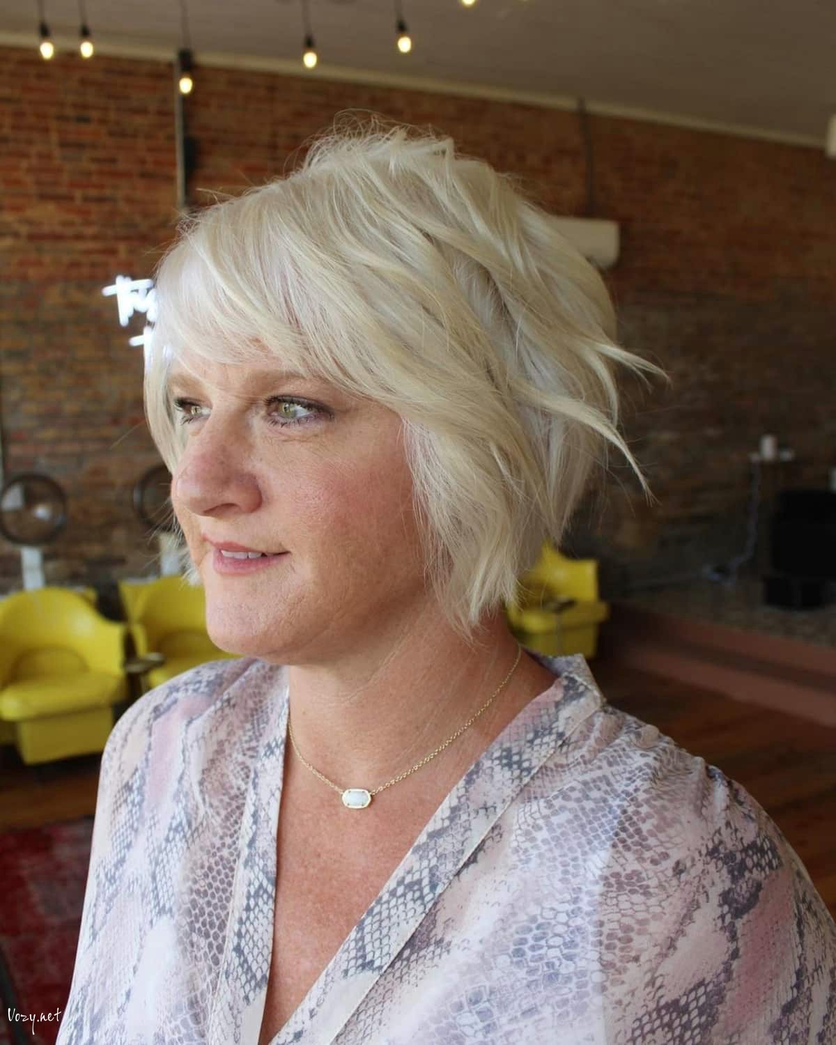bob cut with layers for older women with thick hair