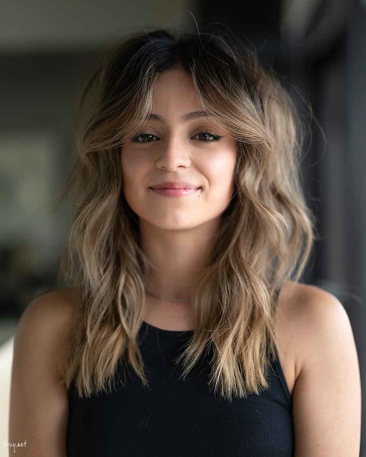 boho chic shag cut for medium length hair