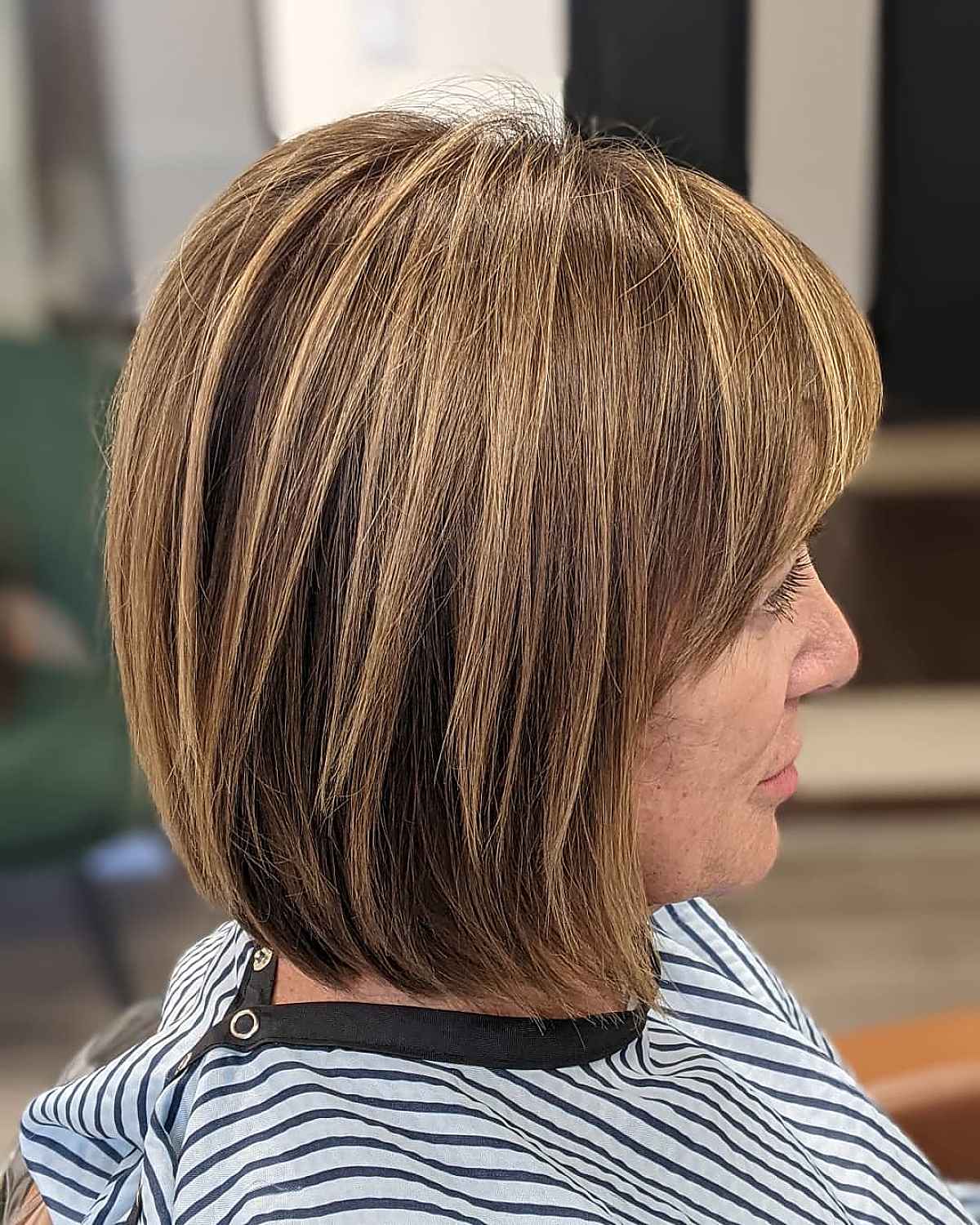 brown hair with honey balayage