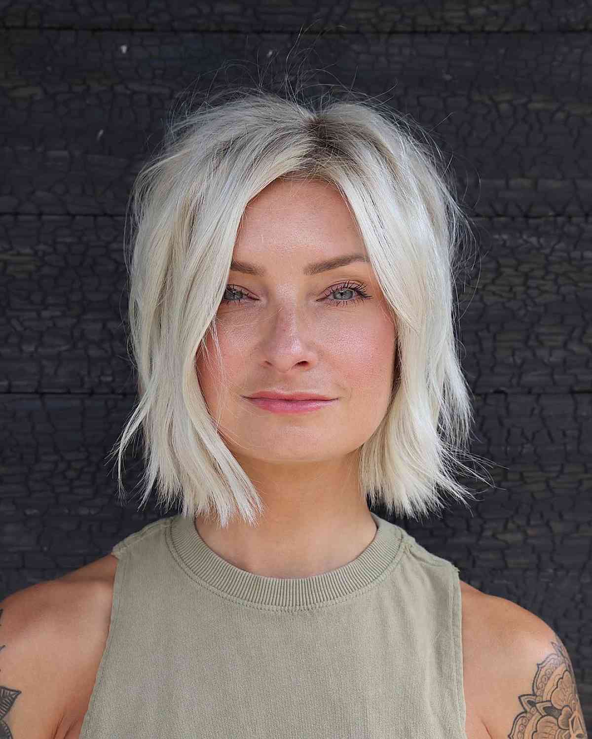 chic medium length bob short women over 40