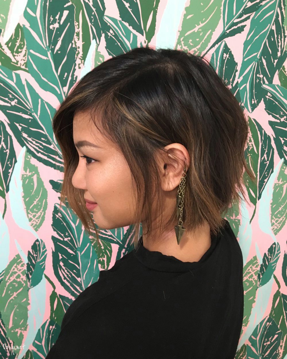 chin length choppy shag for thick hair