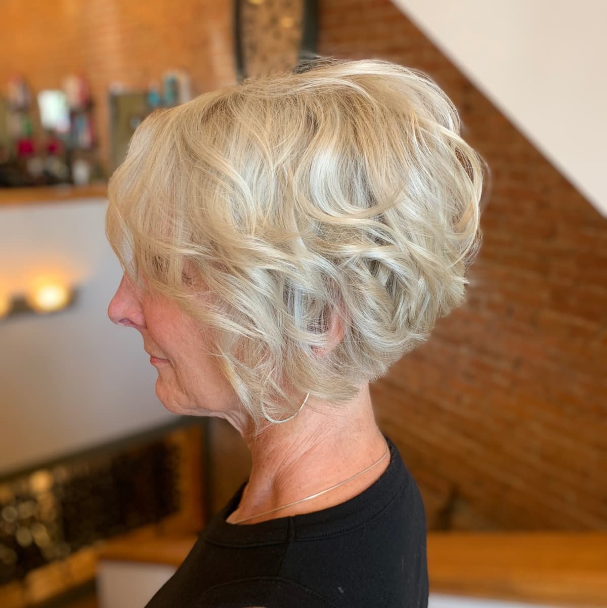choppy bob for older ladies with thick hair