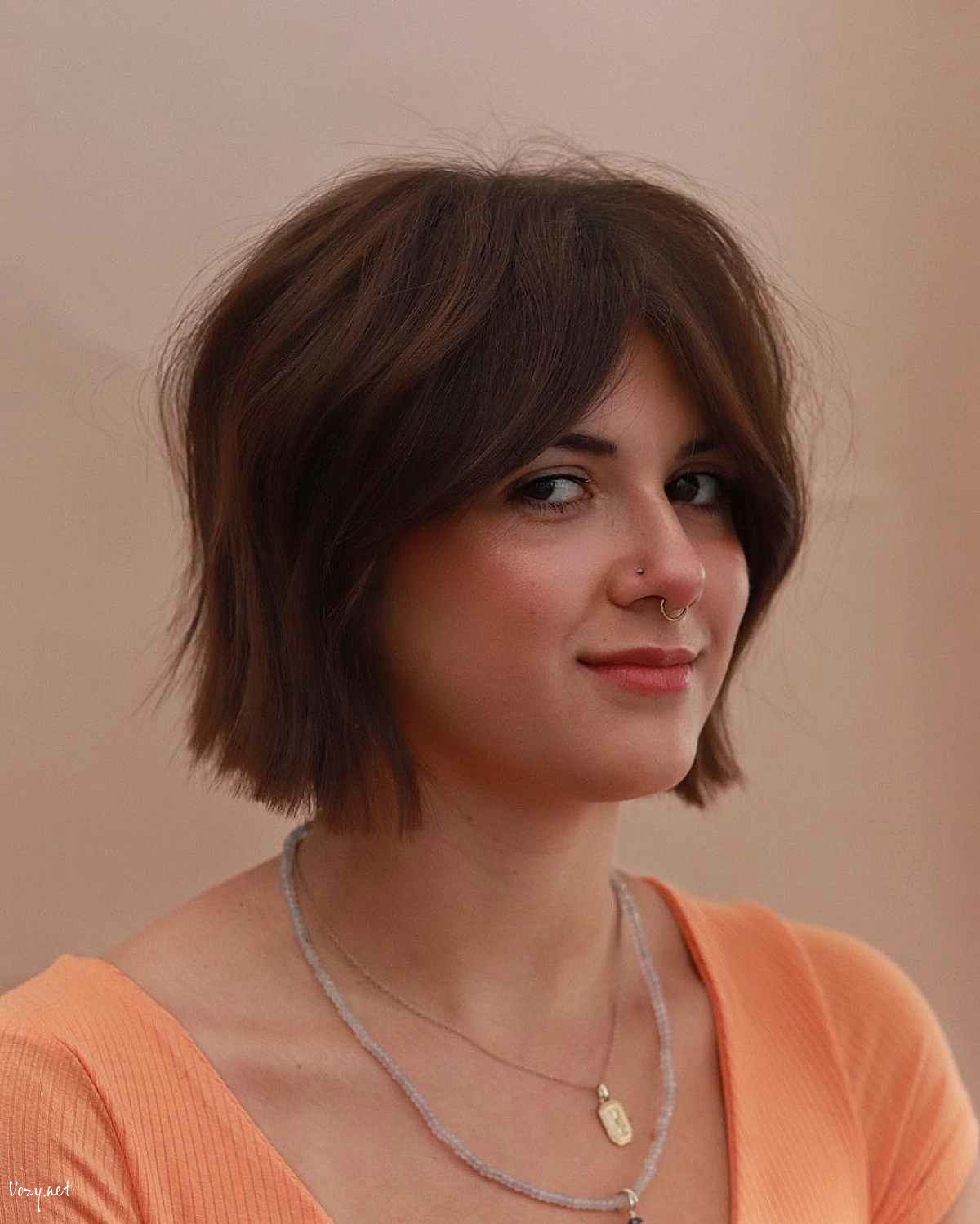 choppy bob with curtain fringe