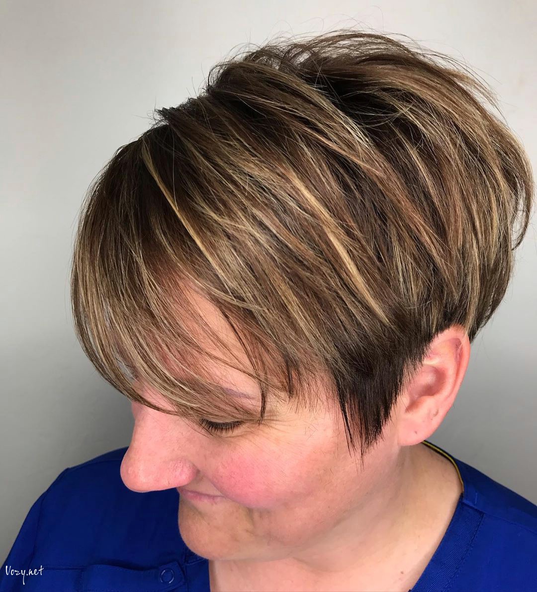choppy pixie for a 50 year old women with thick hair