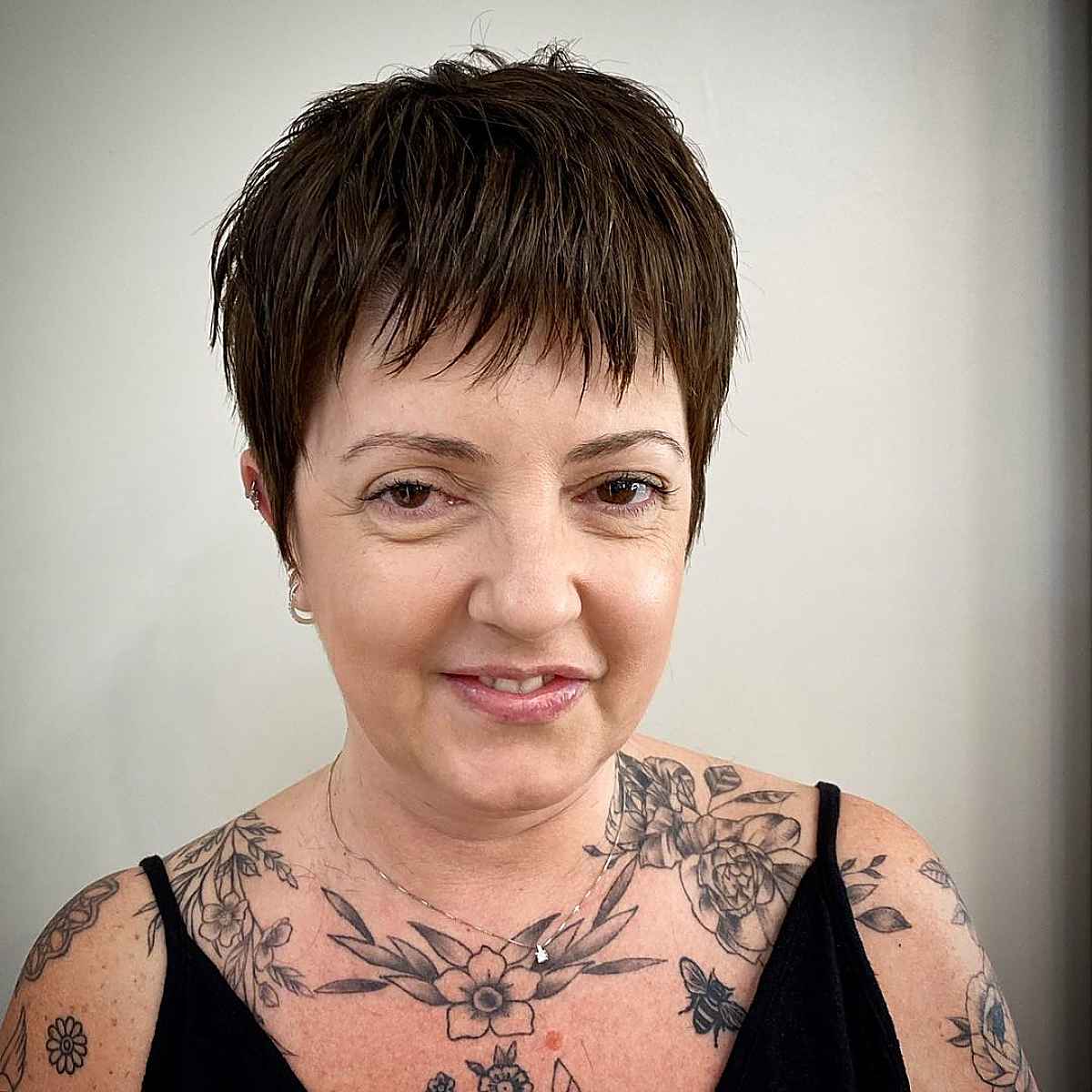 choppy pixie for women past their 50s with thin hair