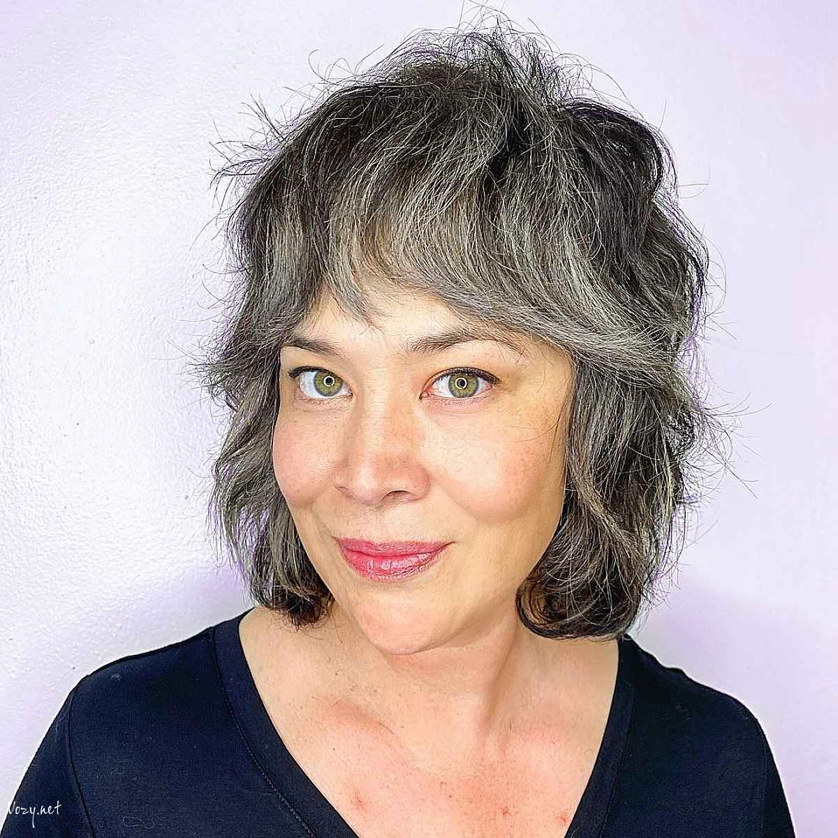 classic wolf cut for older women