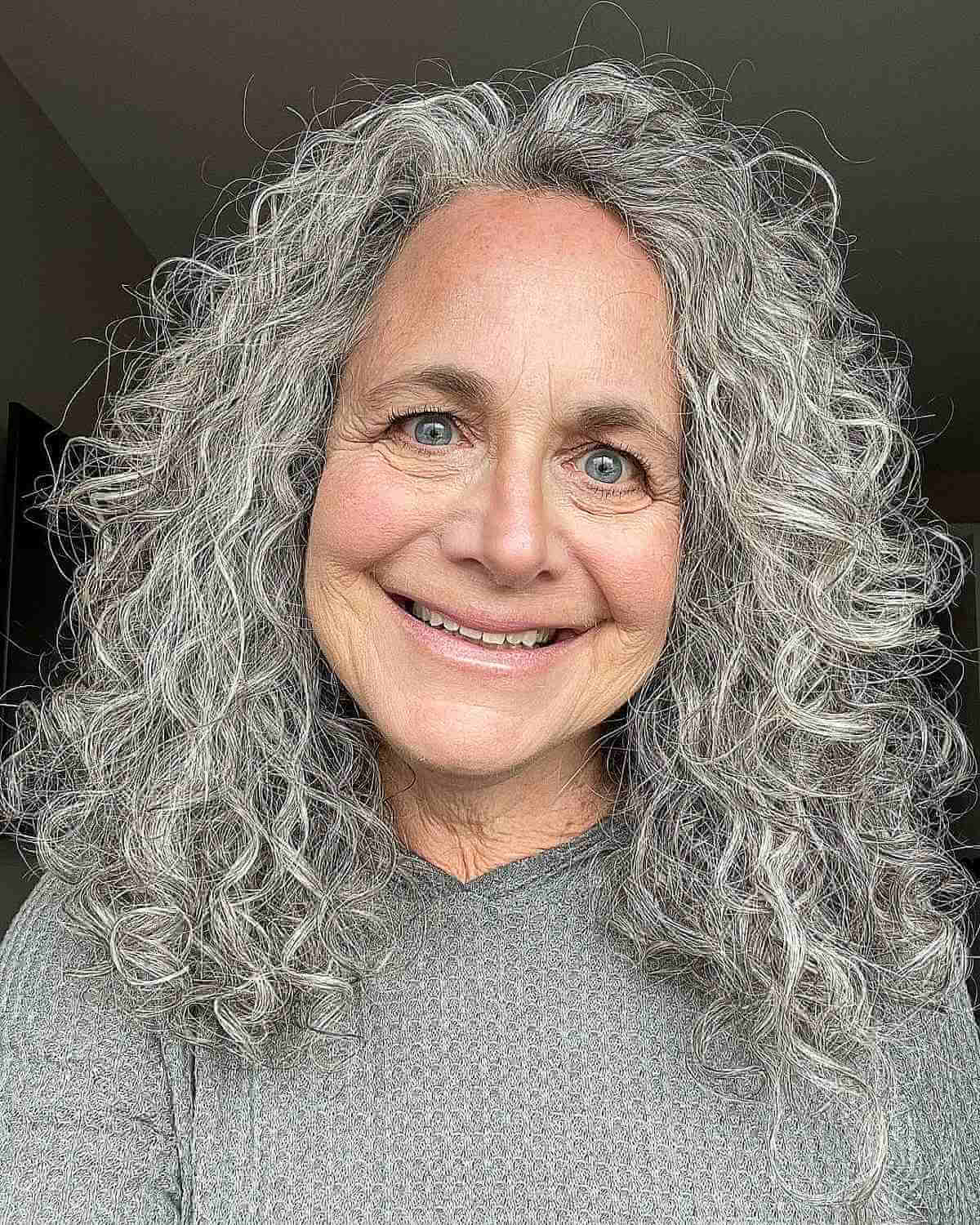 collarbone length curls for women over 60