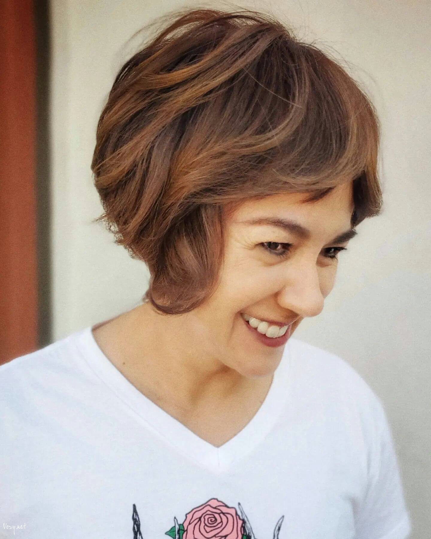 curtain fringe for short brown hair