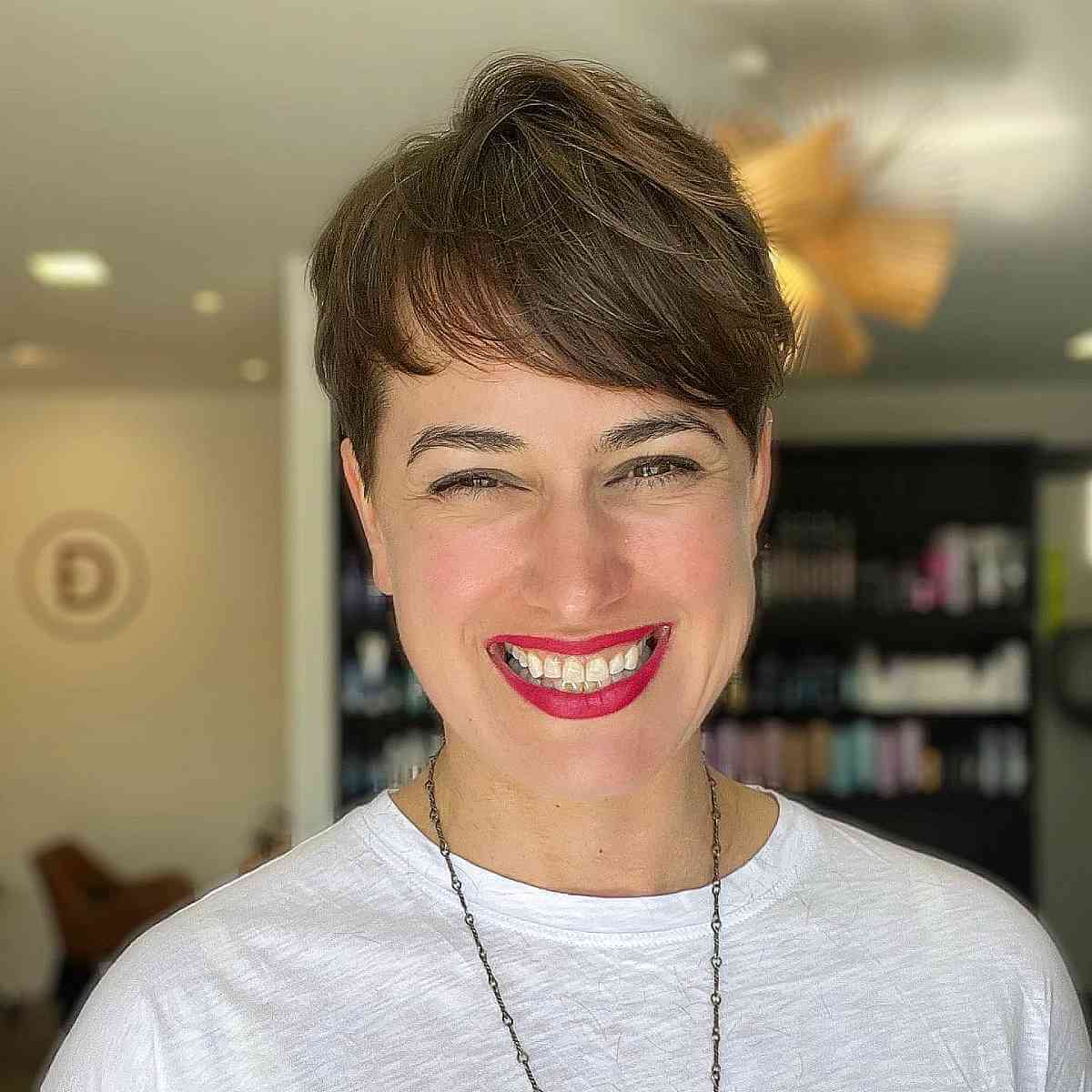 cute side swept pixie for 40 year olds