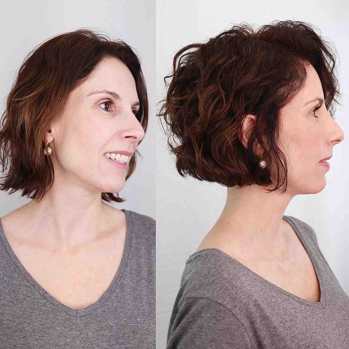 dark red tousled short hair for women over forty