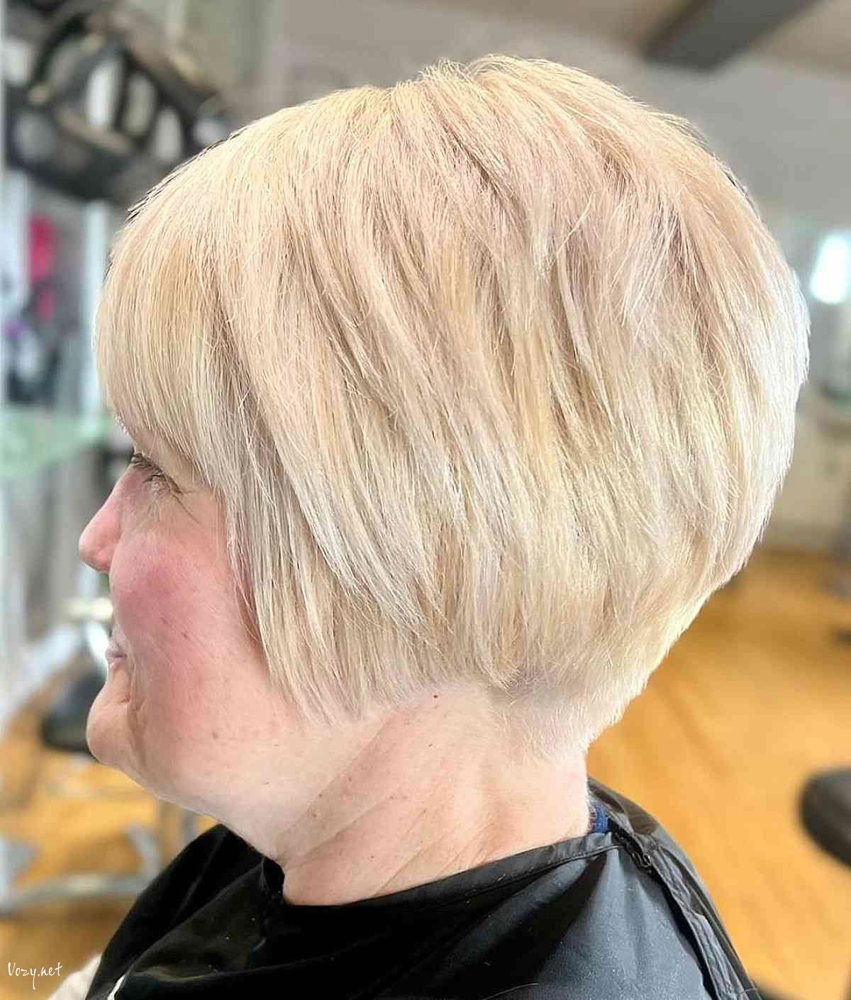 ear length pixie bob with tapered nape for 50 year old ladies
