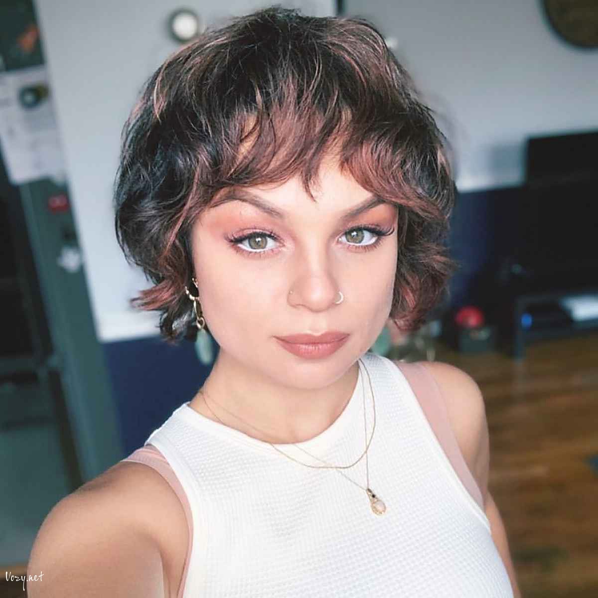 ear length shag haircut