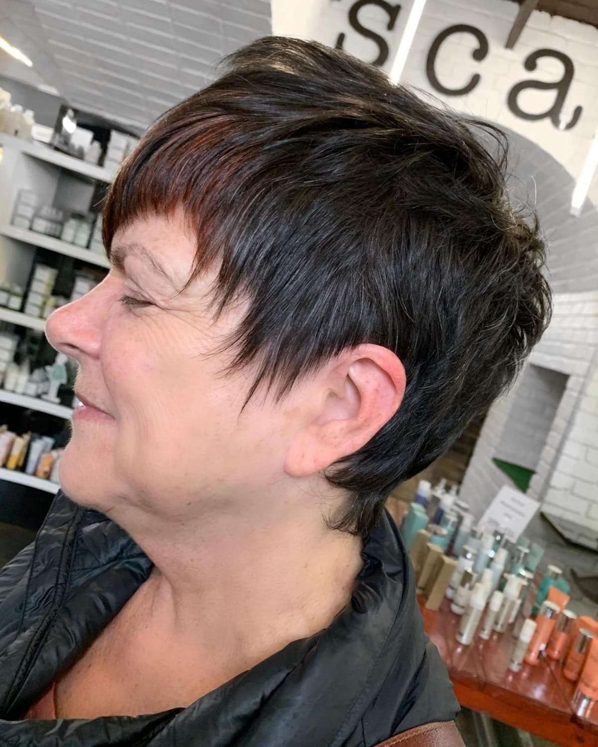 edgy mullet for older women