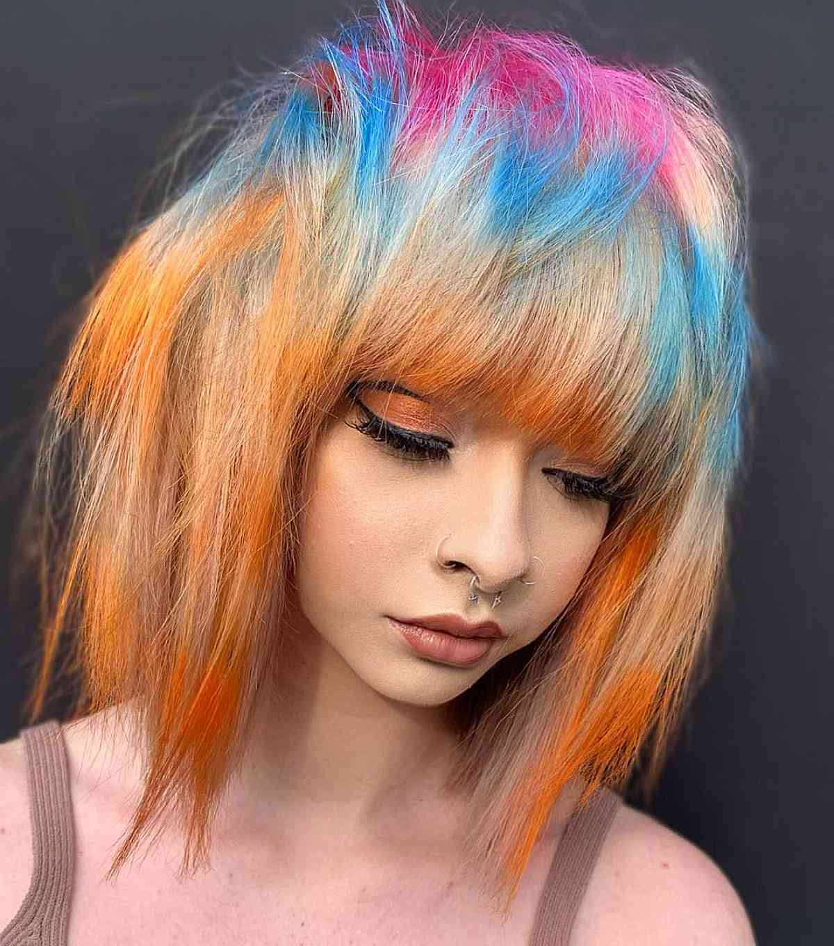 edgy tie dye hairstyle