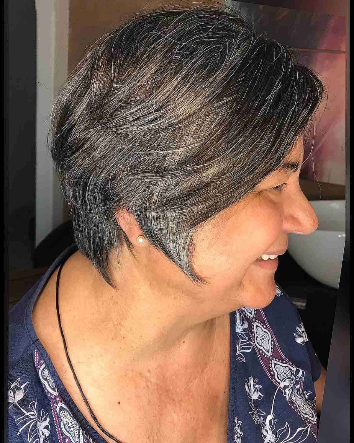 face framing layered bixie for ladies over fifty