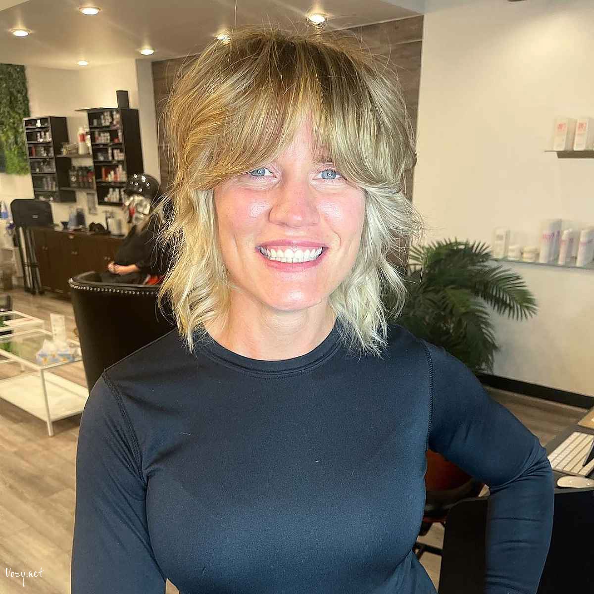 feathered cut with face framing fringe